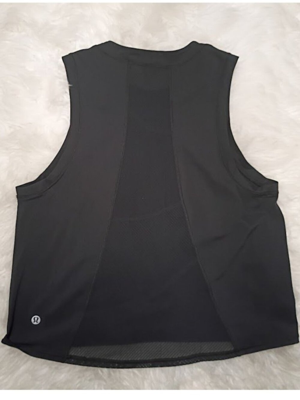 Lululemon Mesh-Panel Tank Top Sleeveless Black Lightweight Womens - Picture 2 of 9
